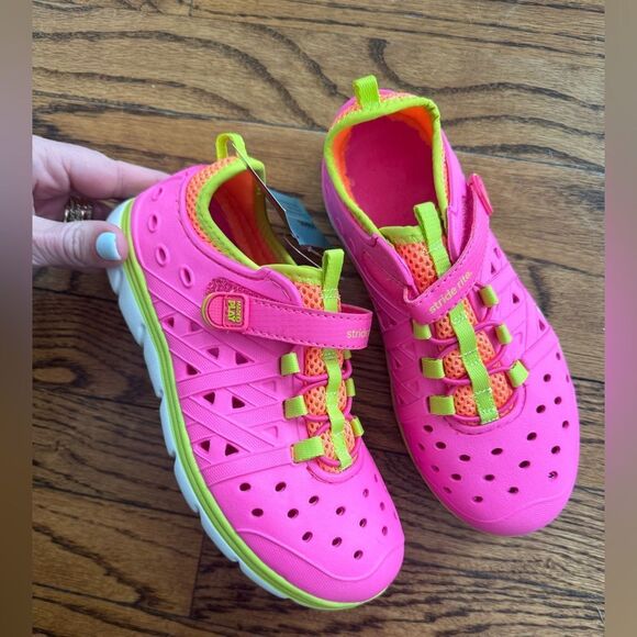 NWT New STRIDE RITE Phibian Land 2 Water Shoes Sandals Neon Pink Orange Yellow 1 - Picture 7 of 11